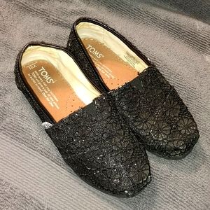 Gently used black lace Tom's